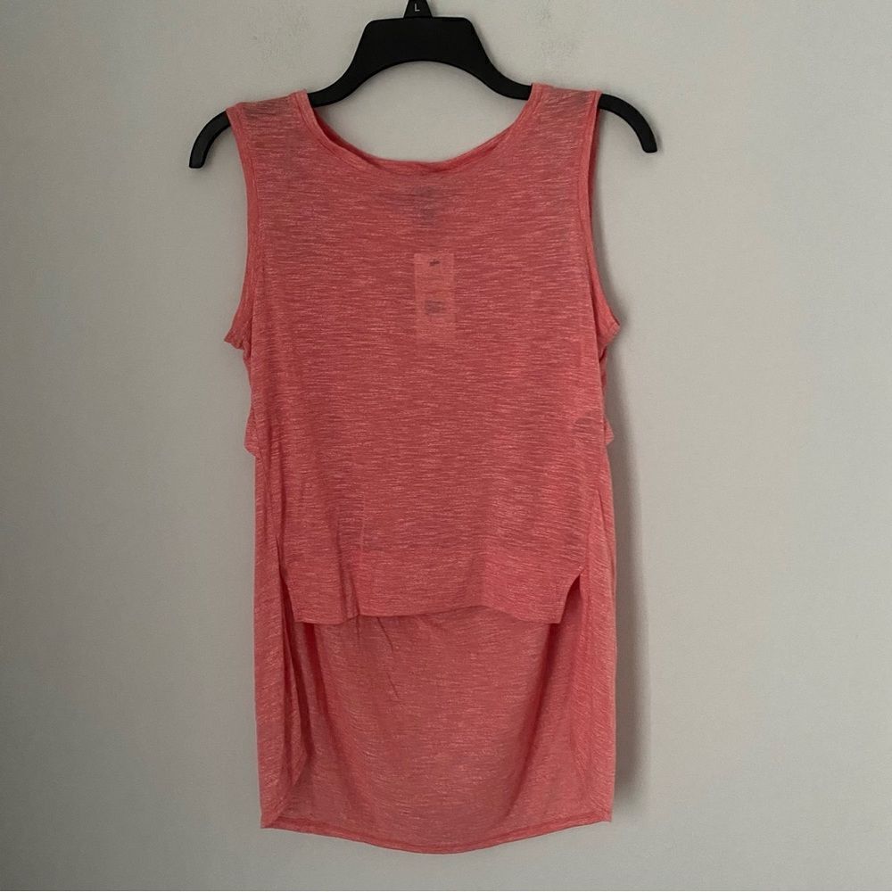 Kind Of Women’s Sleeveless Round Neck Pink Hi Lo Hemline Knit Blouse size S